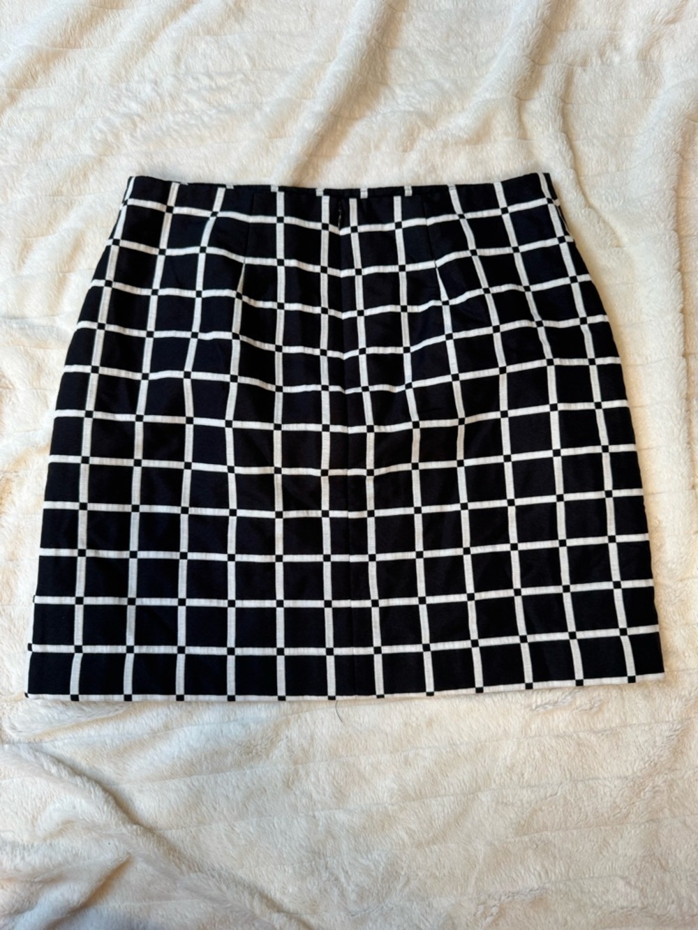 Ann Taylor Black White Grid Skirt Size 6 Mini Lined Career Preppy - Picture 5 of 13